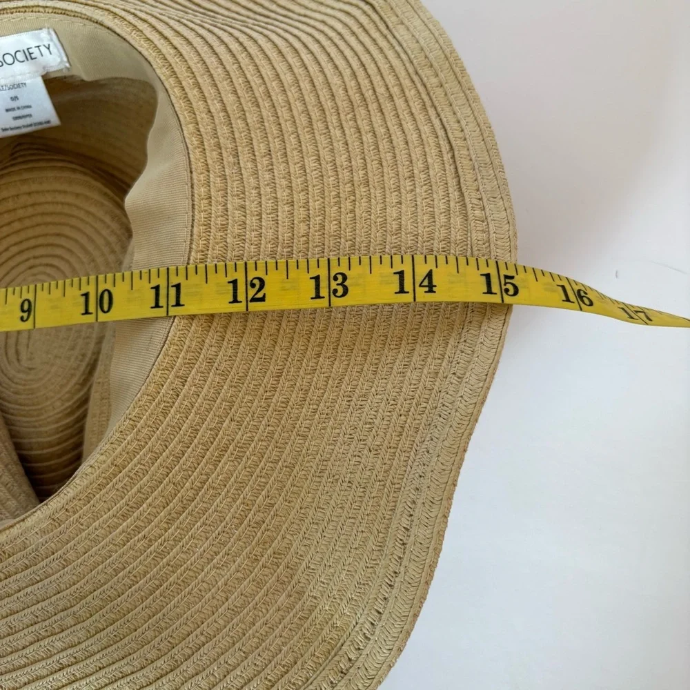 Sole Society Wide Brim Braid Paper Straw Panama Floppy Summer Hat Coastal Resort